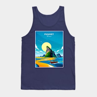 Phuket Thailand Vintage Colorful Travel Advertising Print Tank Top